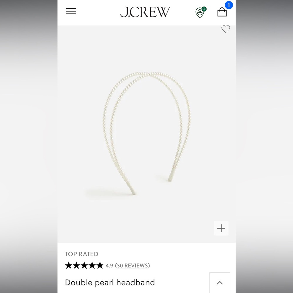 J. Crew Milano Double pearl headband